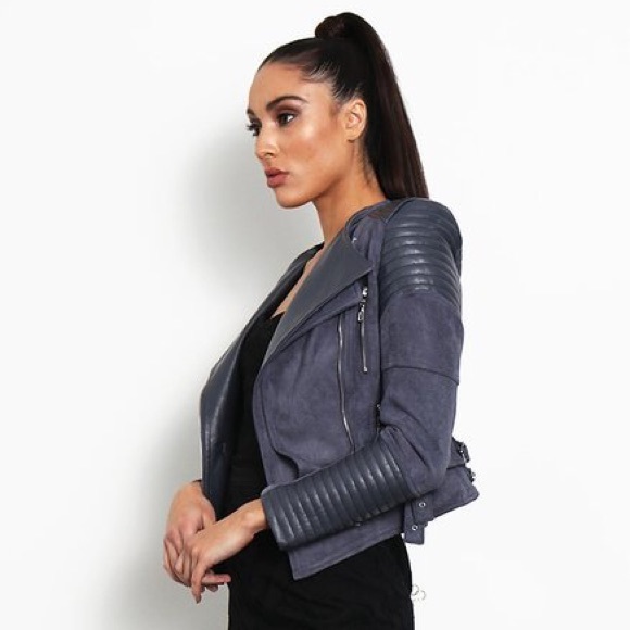 BESSY BIKER JACKET - CHARCOAL - Picture 2 of 4